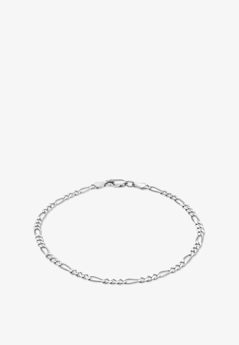 Silberne Gliederkette mit verdrehten Links und einem sicheren Verschluss, ausgestattet mit einer glatten, polierten Oberfläche und einheitlichen, ineinandergreifenden Designs.