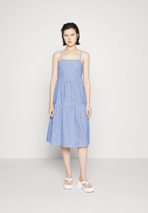 VMJILY CALFDRESS - Vestito estivo - deep ultramarine stripes:snow white