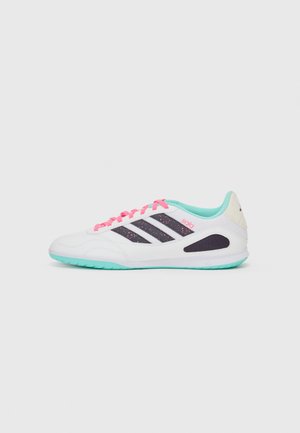 SUPER SALA III - Botines de fútbol sala - white/aurora black/flash aqua