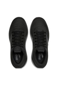 Černé sportovní boty s prodyšným textilním svrškem, šněrováním, polstrovaným límcem a detaily s logem. Texturovaná podrážka pro lepší přilnavost a trakci.