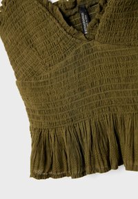 Stradivarius FITTED WITH RUFFLES  - Débardeur - khaki