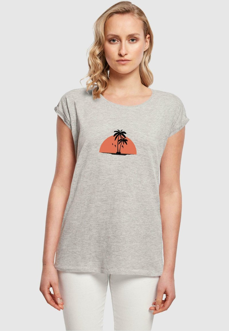 Merchcode BEACH T-SHIRT - T-shirts med print - heather grey