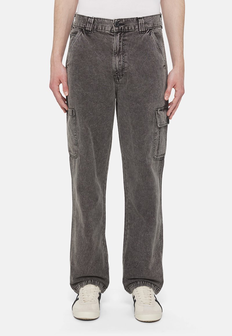 Dickies NEWINGTON - Džíny Relaxed Fit - dble dye acid wash black