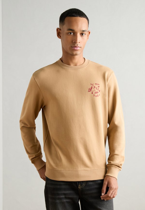REGULAR FIT LEFT CHEST LOGO - Sweatshirt - soft camel
