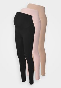 3 PACK - Leggings - Trousers - black/taupe/light pink