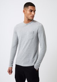 French Connection CHEST POCKET LONG SLEEVE - Long sleeved top - lgt grey mel