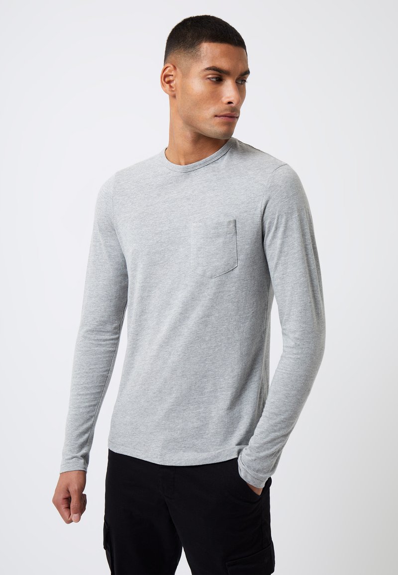 French Connection CHEST POCKET LONG SLEEVE - Long sleeved top - lgt grey mel