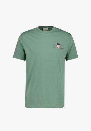 GANT, REG ARCHIVE SHIELD EMB SS T-SHIRT - T-Shirt print - grün surplus mint