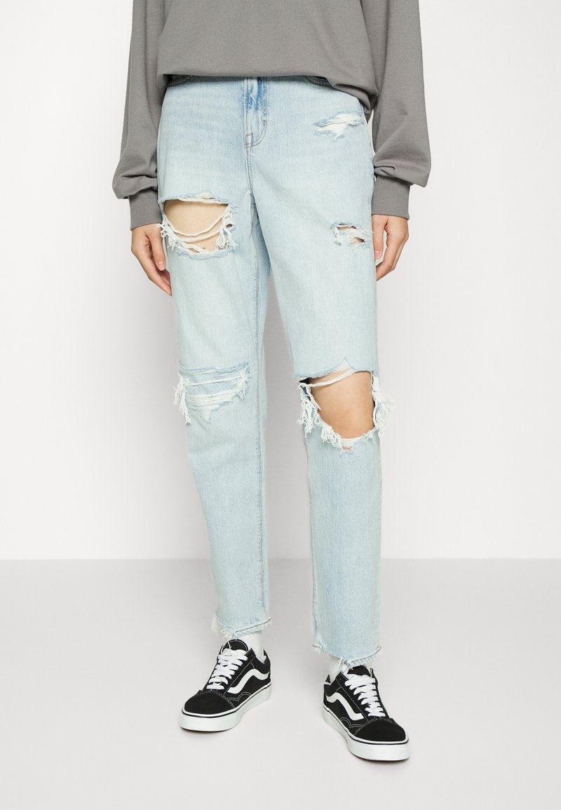 American Eagle MOM - Calças de ganga de perna direita - aged blue traveller