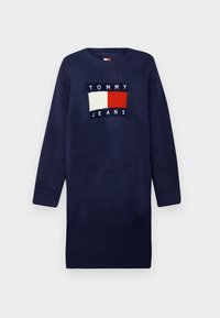 Tommy Jeans FLAG MELANGE DRESS - Jumper dress - dark night navy melange