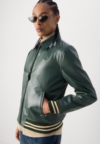 Schott STRIPE - Bomber stiliaus striukė - green/offwhite