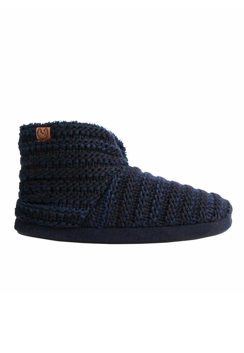 Marks & Spencer KNITTED SLIPPER BOOT Hausschuh navy/dunkelblau Zalando.de