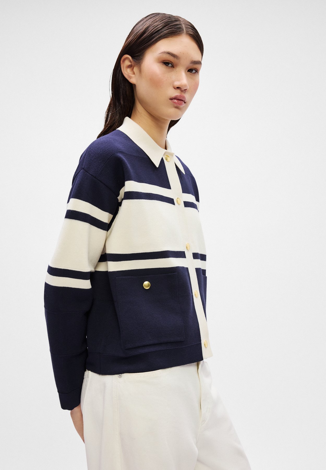 COLOR BLOCKED CARDIGAN