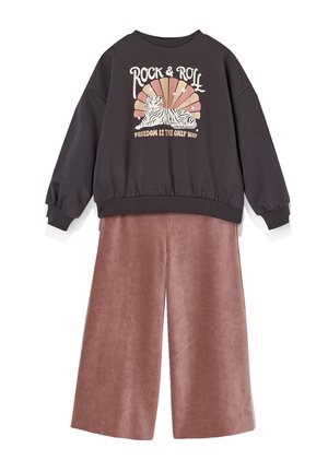Vertbaudet, VERTBAUDET SWEATSHIRT AND TROUSERS SET FOR GIRLS - Sweatshirt - anthracite