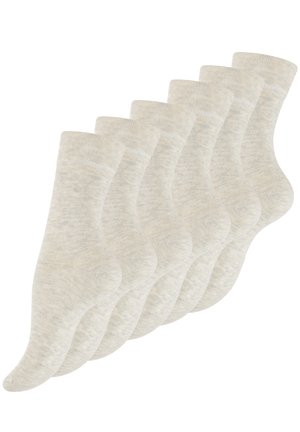 6 PAAR OHNE GUMMIBUND - Socken - beige