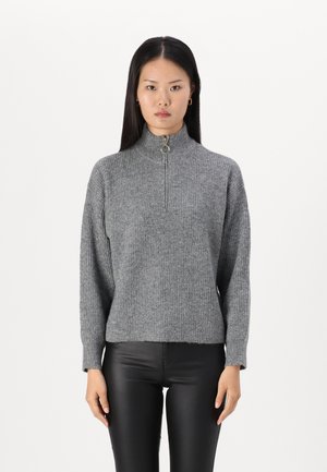TOKYO SOLID ZIP  - Pullover - dark grey melange