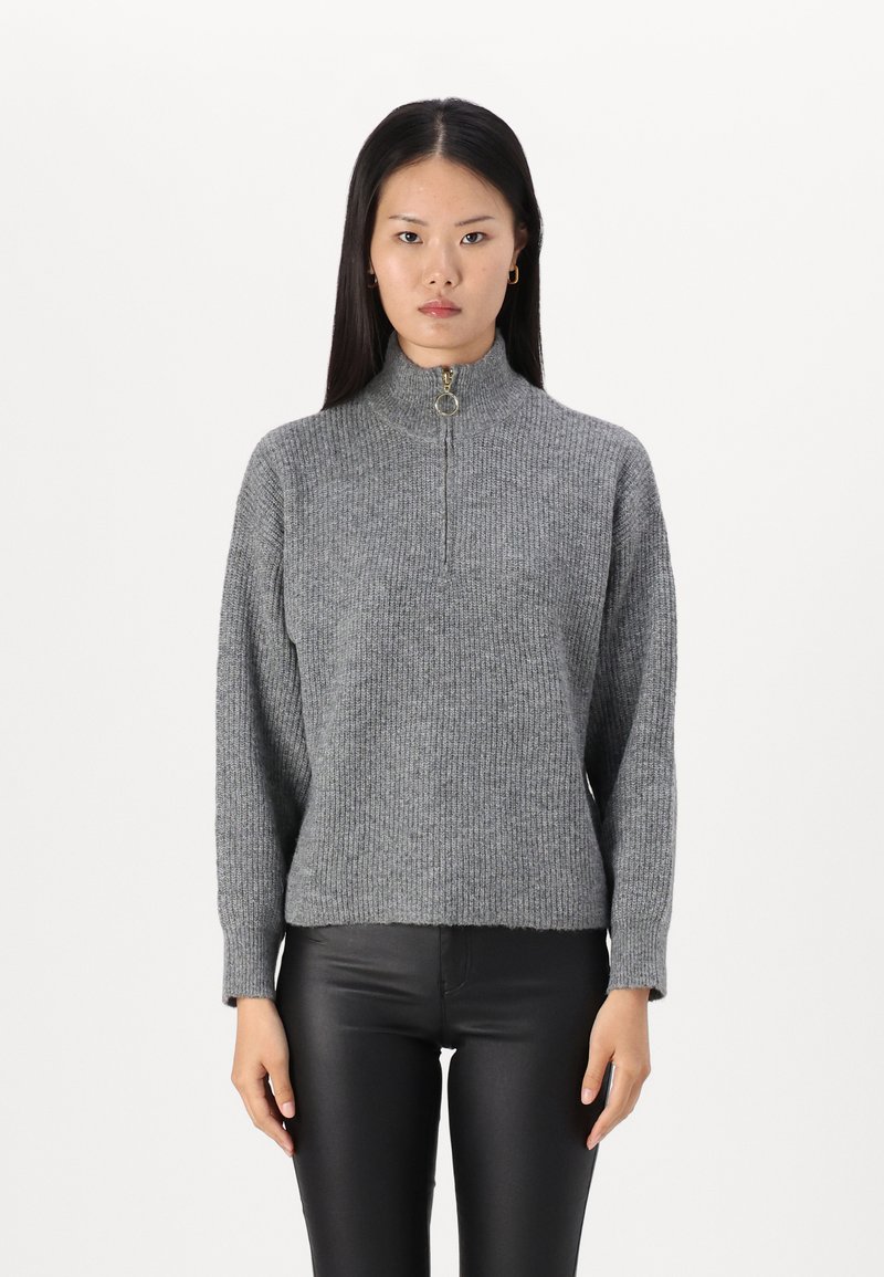 ONLY - TOKYO SOLID ZIP  - Maglione - dark grey melange, Ingrandire
