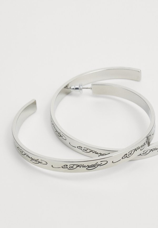 SCROLL LOGO OVERSIZE HOOP EARRINGS PAIR - Earrings4