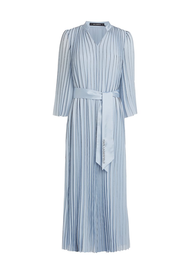 karl lagerfeld blue and white dress Karl Lagerfeld Satin Midi Shirt Dress