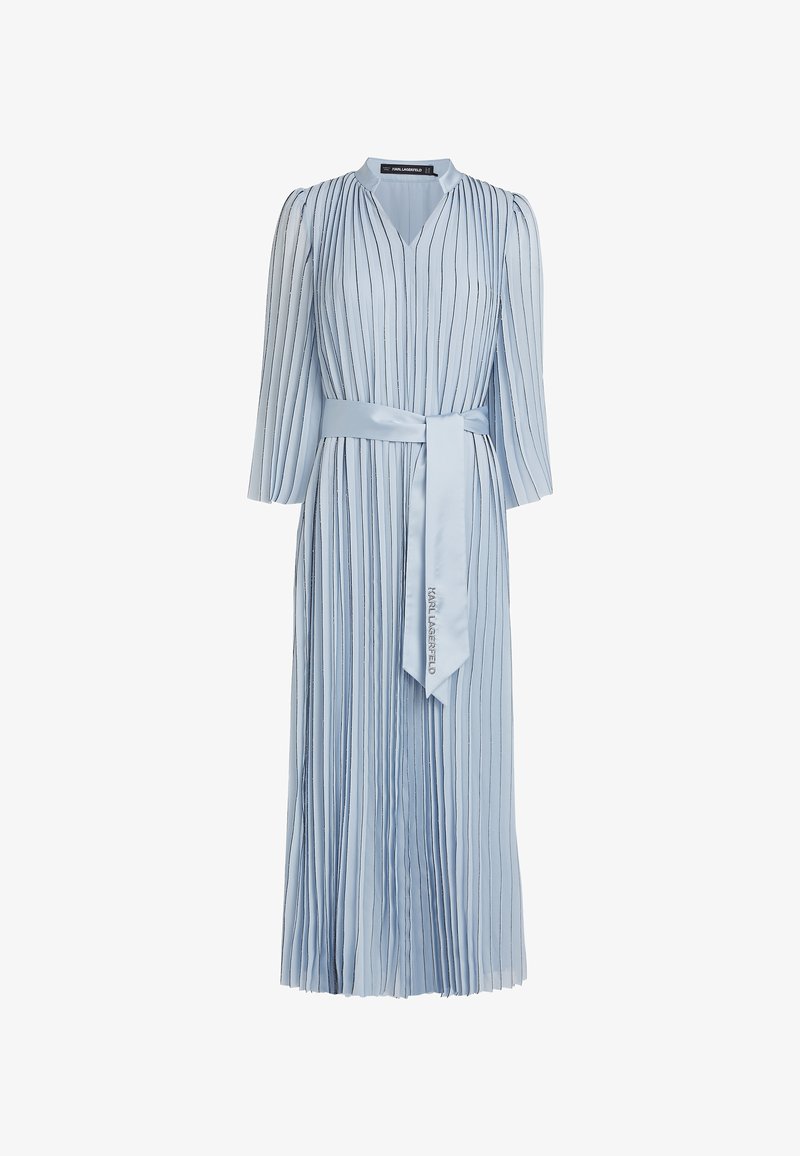 karl lagerfeld blue and white dress Karl Lagerfeld Satin Midi Shirt Dress