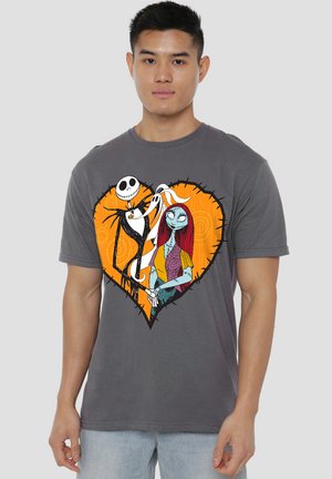 Disney THE NIGHTMARE BEFORE CHRISTMAS JACK SALLY HEART - T-Shirt print - dark grey