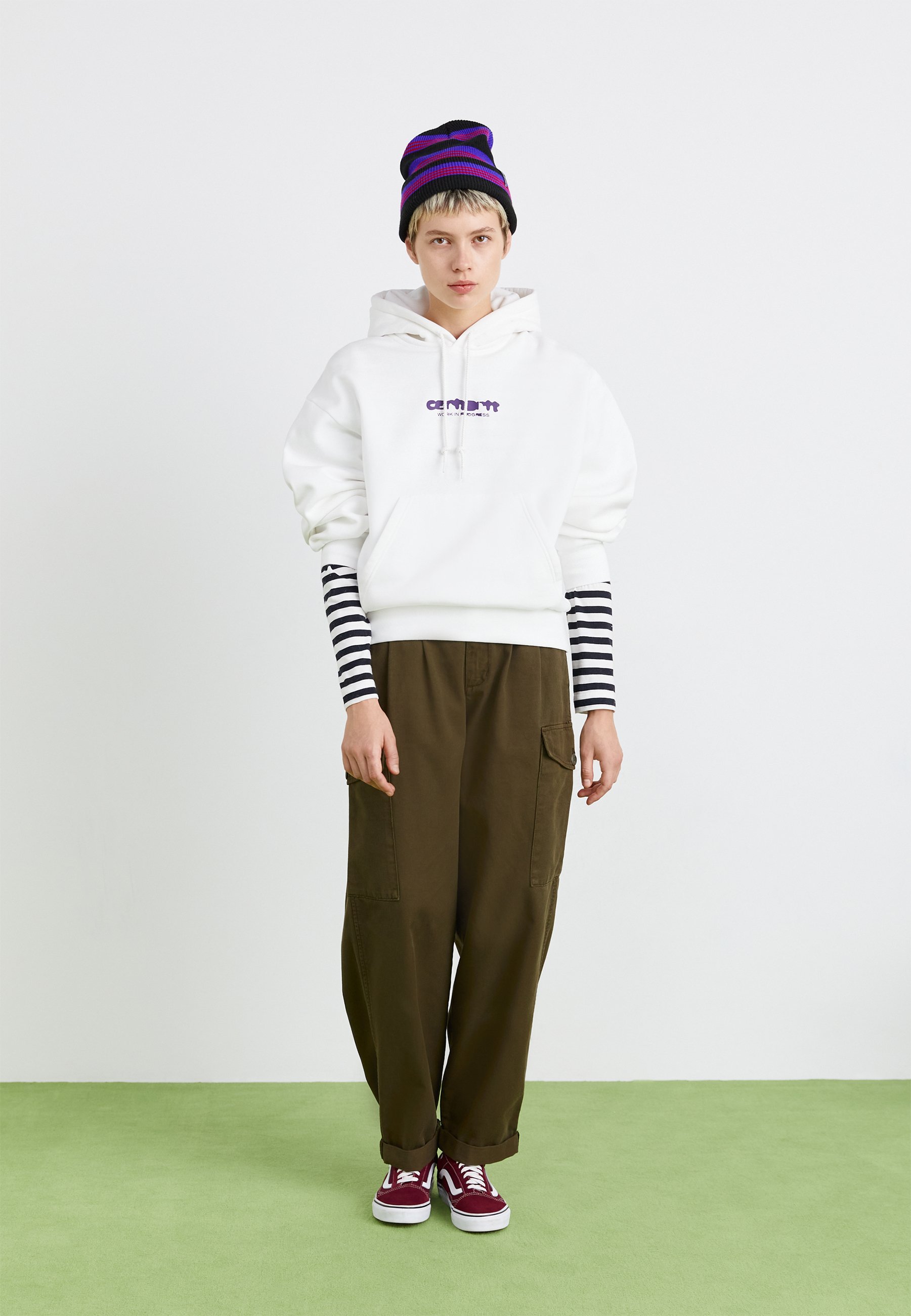 Carhartt WIP HOODED INK BLEED - Hoodie - white/tyrian/white