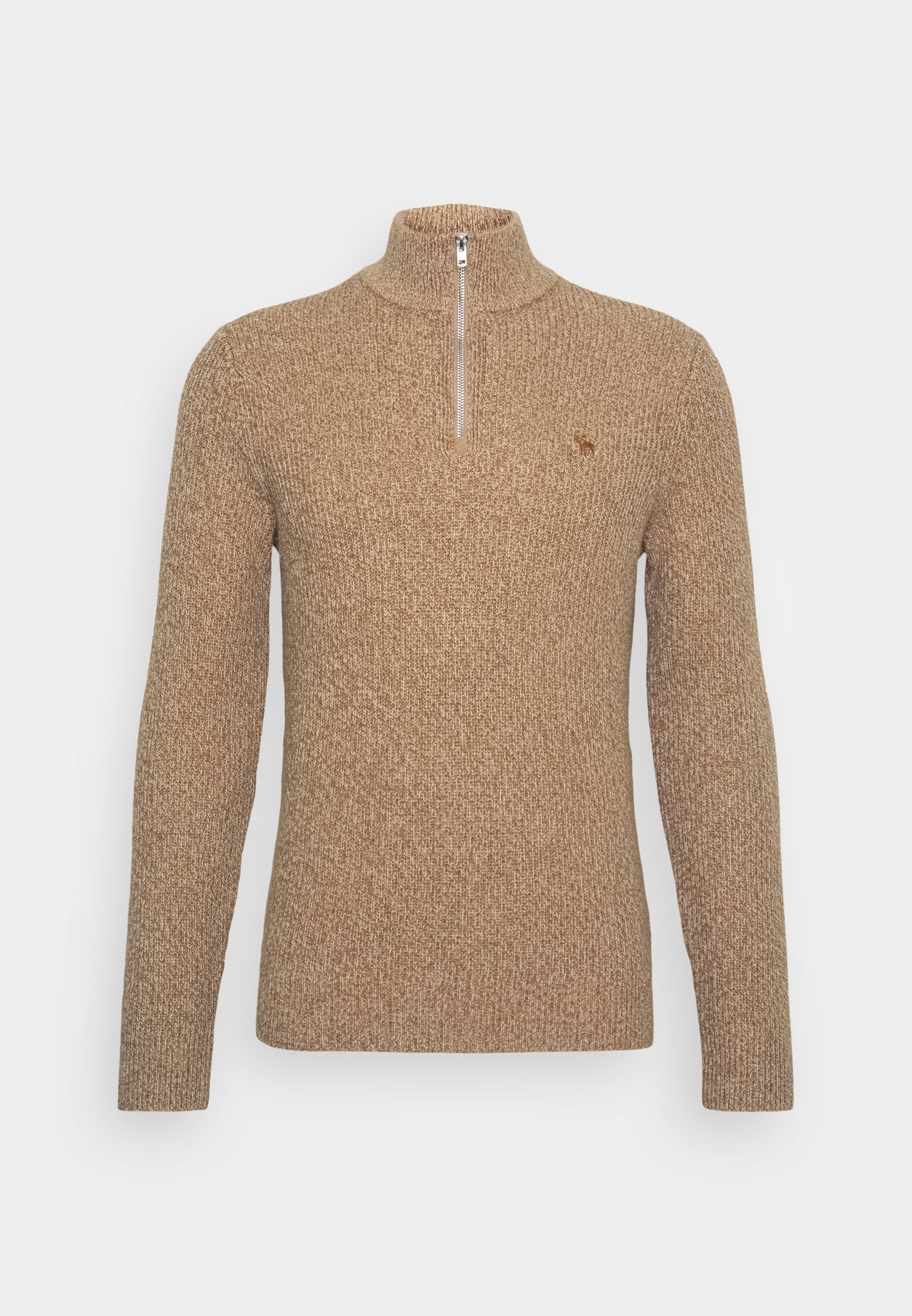 Abercrombie & Fitch CORE ICON ZIP Strikkegenser tan Abercrombie & Fitch CORE ICON CREW - Strikkegenser - tan