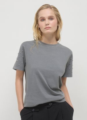 Calliope MANICHE STRASS - T-shirt con stampa - grigio medio