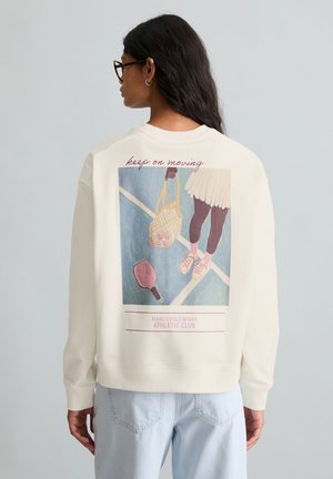 Marc O'Polo DENIM SWEATSHIRT, LSL, FRONT AND BACK PRINT - Sweatshirt - silky white