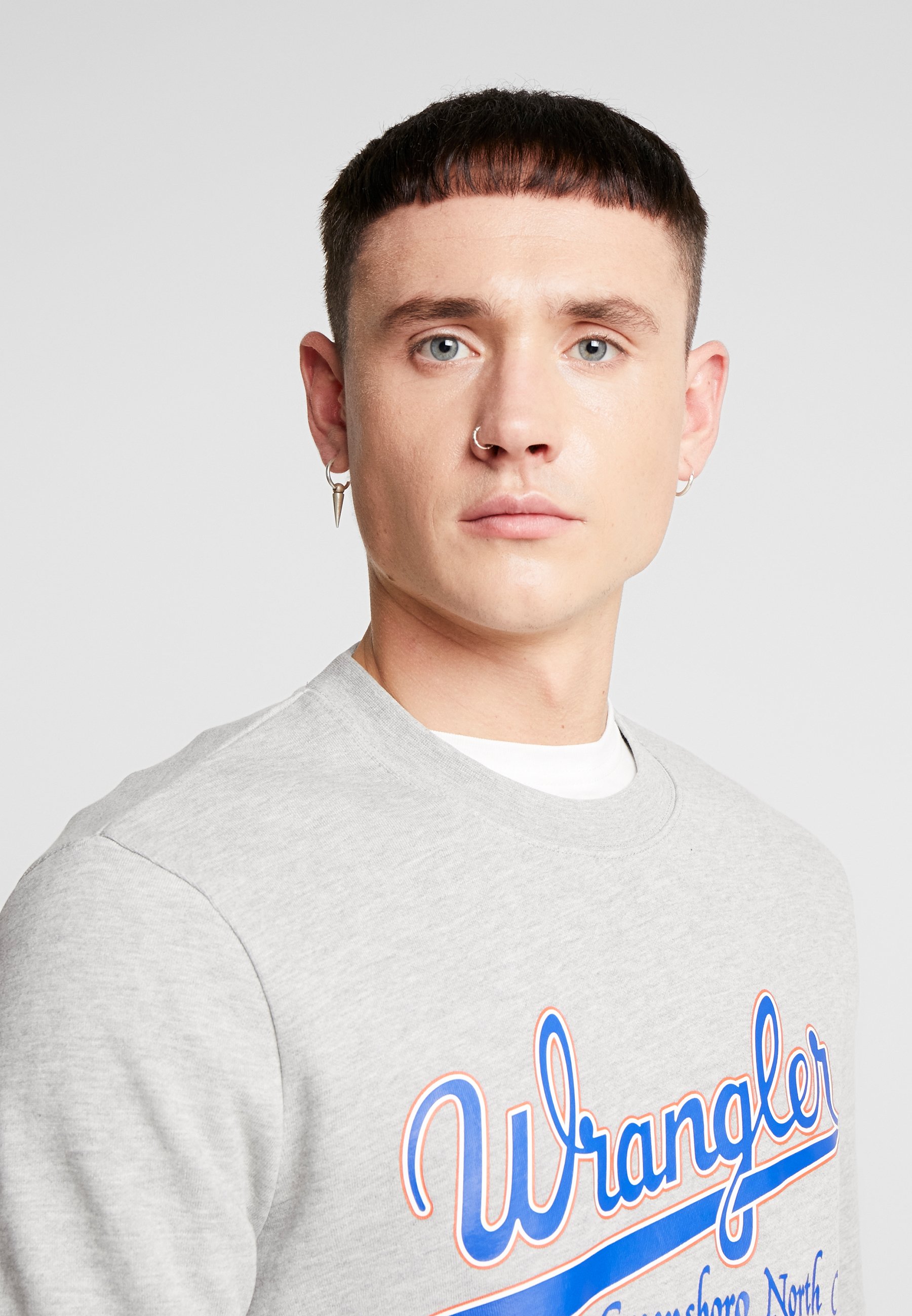 Wrangler LOGO Sweatshirt mid grey melange Zalando.no Wrangler LOGO - Sweatshirt - mid grey melange