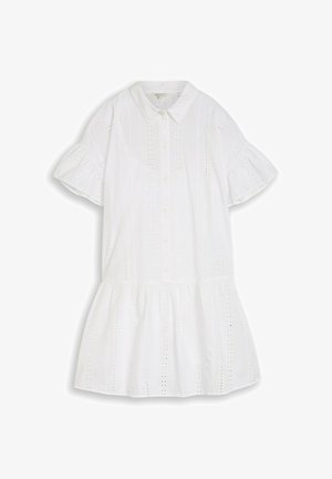 TOM TAILOR DENIM, EMBROIDERED DROP WAIST DRESS - Blousejurk - white