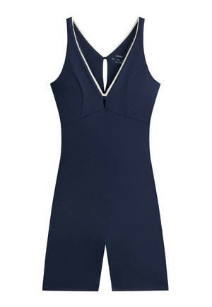 OYSHO, COMFORTLUX STRAPPY V-NECK SHORT JUMPSUIT - Overal - navy blue