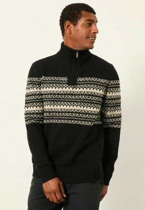 PATTERN HALF NECK  - Strickpullover - black