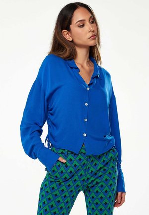 BALLOON SLEEVES - Button-down blouse - blue