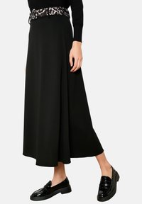 WITH BELT - A-line skirt - black