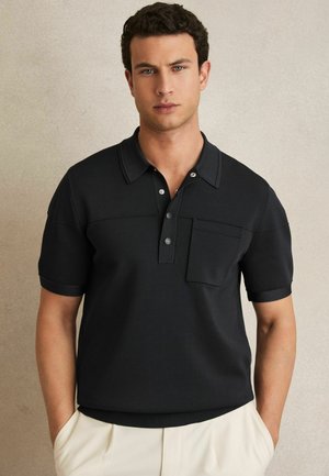 Reiss REGULAR FIT BLINKER PRESS STUD SEAM DETAIL - Polo - navy