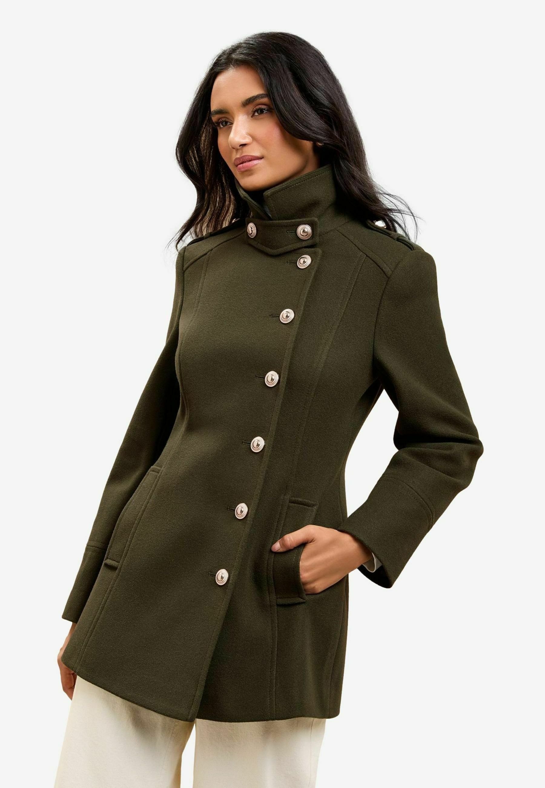 Lipsy REGULAR FIT - MILITARY BUTTON - Short coat - khaki green 
