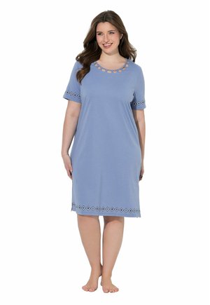 Ulla Popken, TUNICS, 2-PACK, PATTERNED, CREW NECK, SHORT SLEEVE - Nachtjapon - pigeon blue