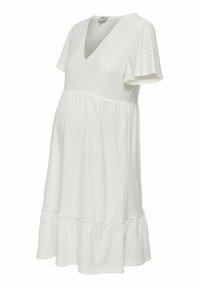 ONLY MATERNITY NORMAL GESCHNITTEN V-AUSSCHNITT - Jurk - cloud dancer