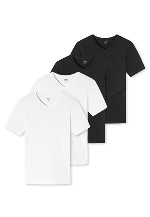 4 PACK - Maglietta intima - schwarz/weiß