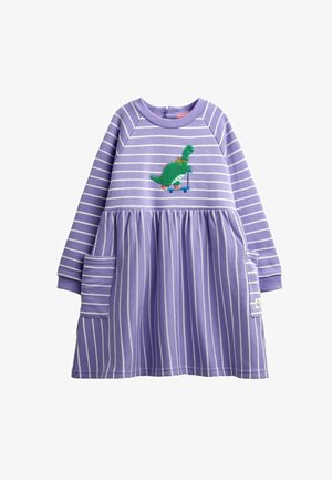 JoJo Maman Bébé, JERSEY DRESS - Jerseykleid - lilac stripe dino