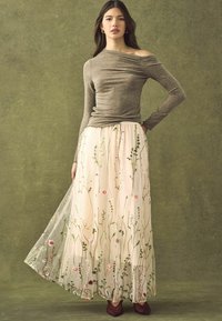 Next TALL FIT - EMBROIDERED BOHO - Velika suknja - ecru