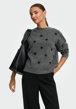 JDY, KNITTED SHIRT JDYMELEA KNITTED SHIRT - Pullover - dark grey melange