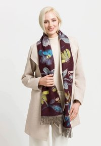 FRAAS FLORAL CASMINK - MADE IN GERMANY - Écharpe - merlot