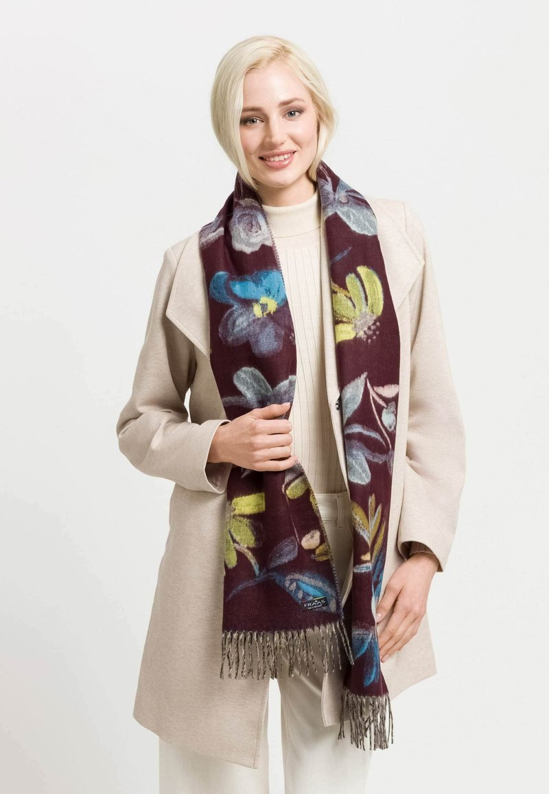 FRAAS FLORAL CASMINK - MADE IN GERMANY - Écharpe - merlot