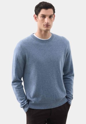 Stickad tröja - smokey blue