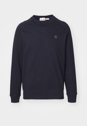 Dark navy sweatshirt made of soft cotton blend, featuring a crew neckline, raglan sleeves, and a small logo detail on the chest.