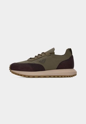 Emporio Armani Baskets basses - military olive/black coffee