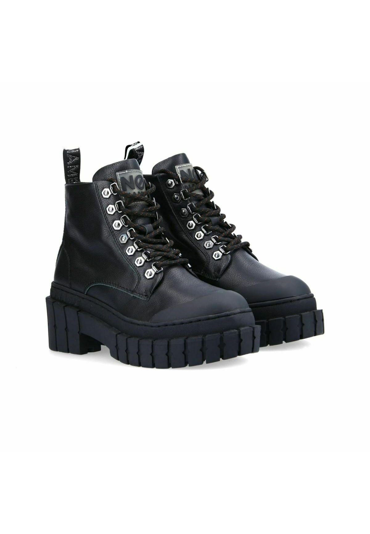 black hiker platform ankle boot