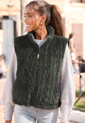LASCANA, LASCANA WENDEWESTE - Waistcoat - dunkelgrün